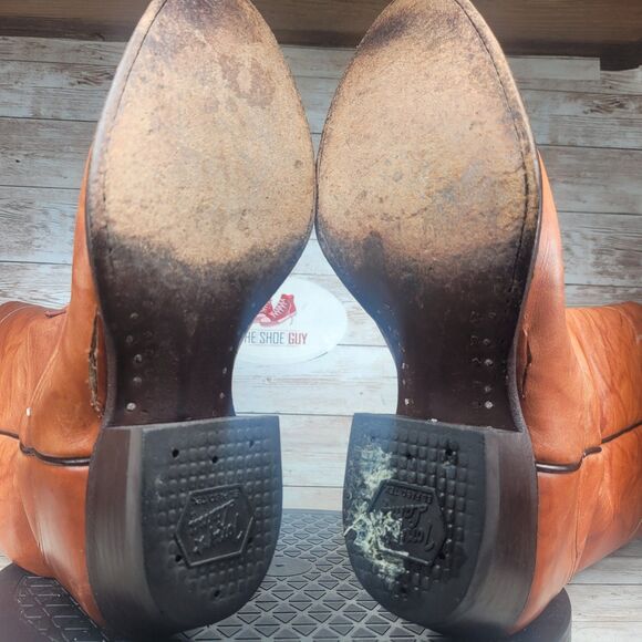 Tony Lama 5084 Men Size 7.5 USA Distressed Brown Western Cowboy Boots
